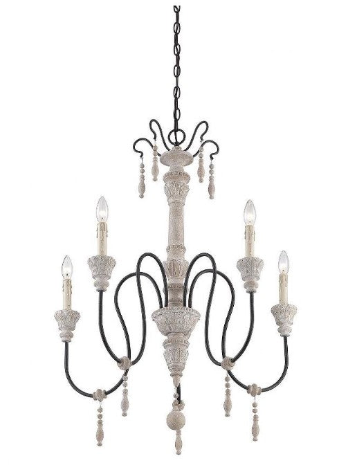5 Light Chandelier-Traditional Style with Country French and Farmhouse Inspirations-35 inches tall by 28.5 inches wide