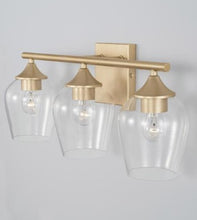 Load image into Gallery viewer, Elijah 3 Light 24 inch Soft Gold Vanity Light Wall Light
