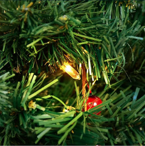3.5-Foot Douglas Fir Pre-Lit Premium Christmas Tree in Green/Red
