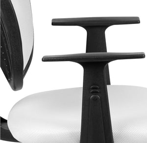 23"D x 23"W x 36.25"H Flash Fundamentals White Mesh Swivel Office Chair with Swivel Back and Arms