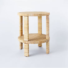 Load image into Gallery viewer, Costa Mesa Round Rattan Wrapped Accent Table Tan
