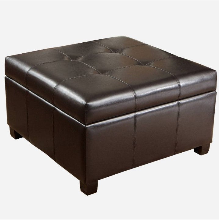 Richmond Bonded Leather Storage Ottoman Espresso