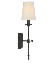 Load image into Gallery viewer, Lorainne Single Light 17-1/2&quot; High Wall Sconce with Linen Shade
