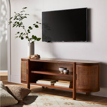 Load image into Gallery viewer, Portola Hills Caned Door TV Stand for TVs up to 60&quot;
