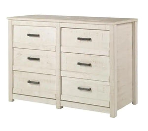 Carmel 6-Drawer Antique White Dresser 33.25 in. x 51 in. x 18.5 in.