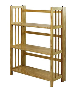 38" Folding 3 Tier Bookshelf Stackable - Flora