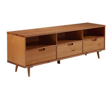 Load image into Gallery viewer, Cara 3 Drawer Mid-Century Modern 3 Drawer TV Stand for TVs up to 80&quot;
