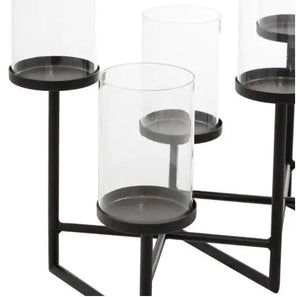 15 in. Black Metal Candelabra