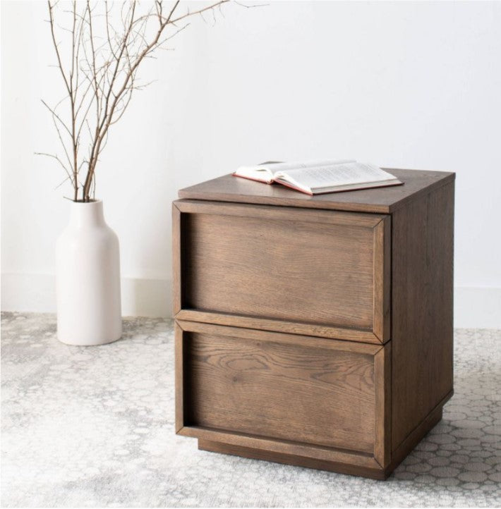 Safavieh Zeus 2 Drawer Nightstand Natural