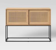 Load image into Gallery viewer, Belmar Woven Sliding Door Console Table Natural
