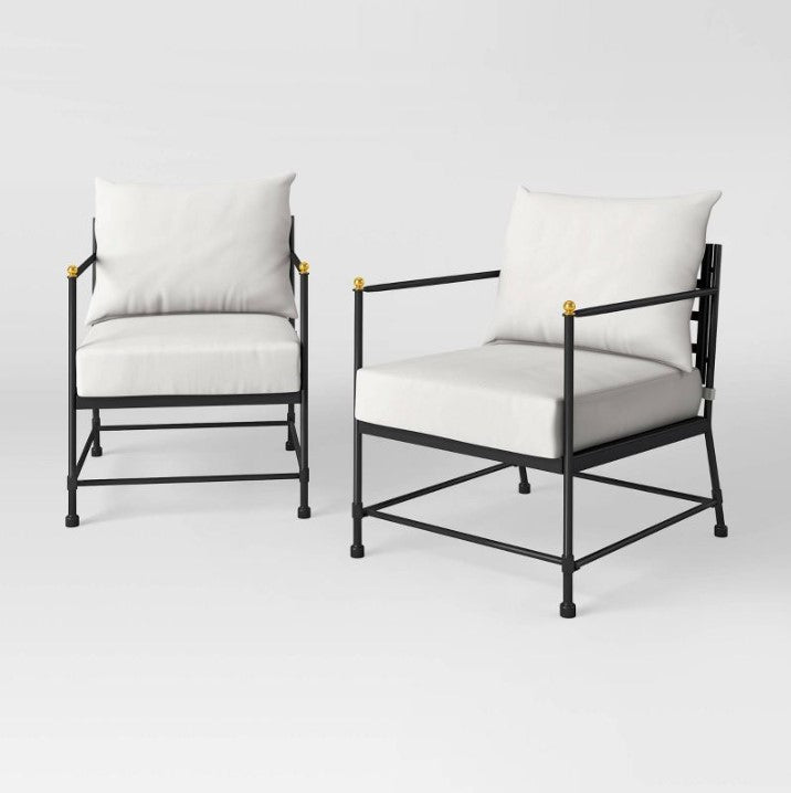 midway 2pk metal patio club chairs