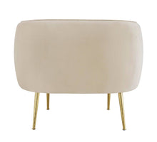 Load image into Gallery viewer, Brass Beige Velvet Upholstered Accent Chair
