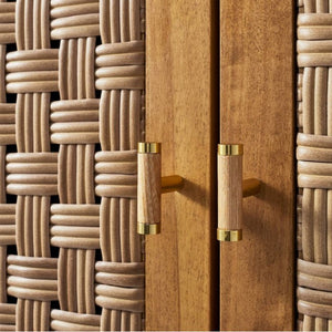 66" Palmdale Woven Door Cabinet Natural