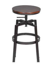 Load image into Gallery viewer, Amat 24-28.9 in. Walnut Color Industrial Style Bar Stool (Set of 2) 3017AH
