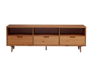 Cara 3 Drawer Mid-Century Modern 3 Drawer TV Stand for TVs up to 80"