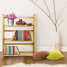 Load image into Gallery viewer, 38&quot; Folding 3 Tier Bookshelf Stackable - Flora
