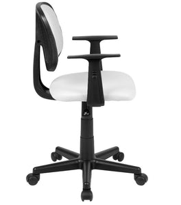 23"D x 23"W x 36.25"H Flash Fundamentals White Mesh Swivel Office Chair with Swivel Back and Arms