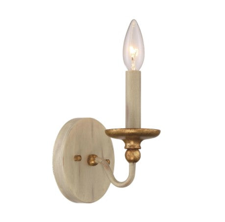 Westchester County 1-Light Farm House White with Gilded Gold Leaf Wall Sconce GL1042