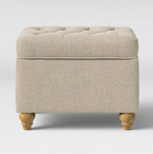 Load image into Gallery viewer, Frankford Tufted Storage Ottoman Cream
