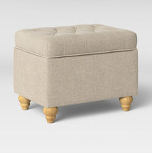 Load image into Gallery viewer, Frankford Tufted Storage Ottoman Cream

