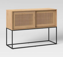 Load image into Gallery viewer, Belmar Woven Sliding Door Console Table Natural
