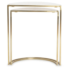Load image into Gallery viewer, Set of 2 Kingston Nesting Side Tables White/Gold
