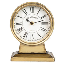 Load image into Gallery viewer, Metal Mantel Clock With Gold Finish
