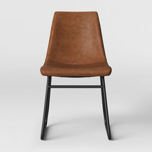 Load image into Gallery viewer, 32.7 Inches (H) x 18 Inches (W) x 23.5 Inches (D) Bowden Faux Leather and Metal Dining Chairs, (Set of 2)
