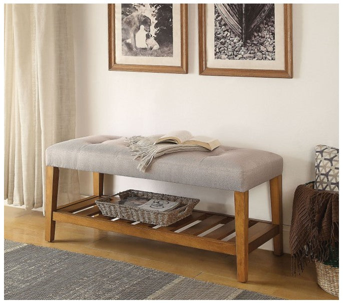 Charla Light Gray Bench