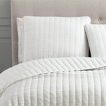 Load image into Gallery viewer, King Quilt + 2 Shams Ivory Seaforth Microfiber Reversible 3 Piece Quilt Set
