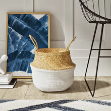 Load image into Gallery viewer, 12.5&quot; H x 13.75&quot; W x 13.75&quot; D Natural/White Seagrass Basket
