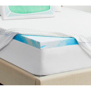 Blue SealyChill 3" Memory Foam Mattress Topper with Cool + Clean Technology (SB696)