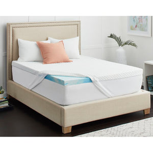 Blue SealyChill 3" Memory Foam Mattress Topper with Cool + Clean Technology (SB696)