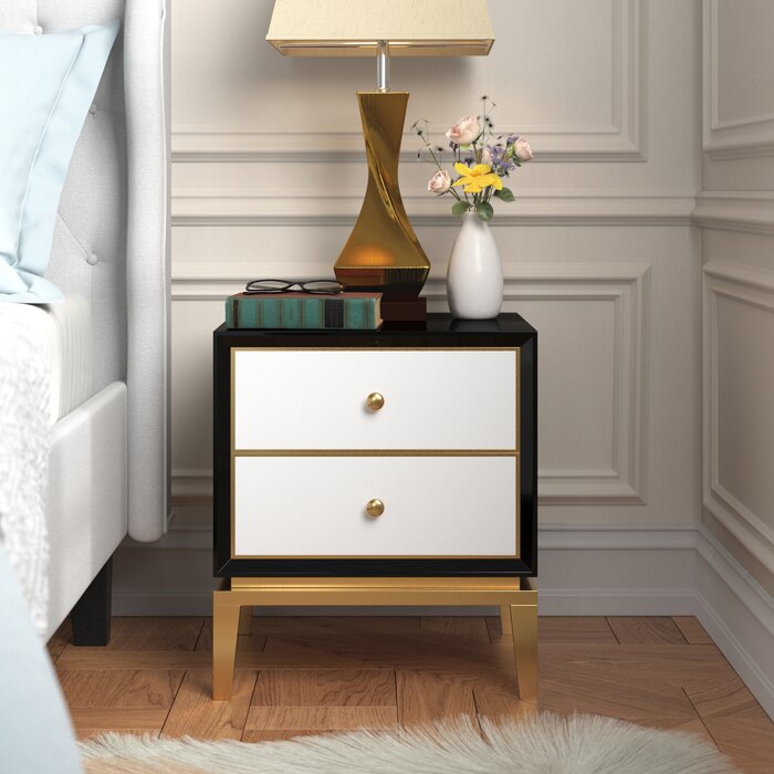 Black/White Seay Nightstand