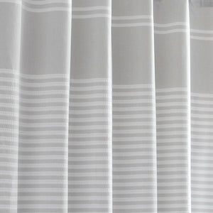 Pastel Gray Seersucker Stripe 100% Cotton Shower Curtain GL608