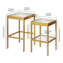 Load image into Gallery viewer, Gold Seral Glass Nesting Tables (Set of 2) MRM4140
