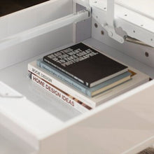 Load image into Gallery viewer, Seraphina Lift Top Extendable Cross Legs Coffee Table with Storage White/Silver 794CDR
