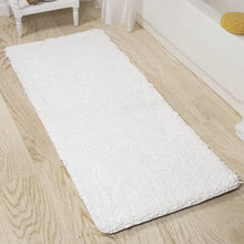 Load image into Gallery viewer, White Shag Rectangular Polyester Non-Slip Solid Bath Rug
