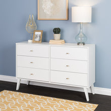 Load image into Gallery viewer, Shamar Mid Century Modern 6 Drawer Double Dresser #CR1003
