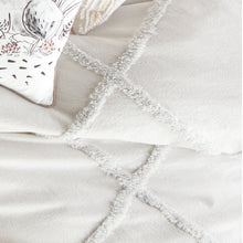 Load image into Gallery viewer, Full/Queen Comforter + 2 Shams Gray Shameka Chenille Lattice Comforter Set (SB1507)
