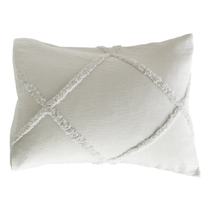 Full/Queen Comforter + 2 Shams Gray Shameka Chenille Lattice Comforter Set (SB1507)
