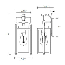 Load image into Gallery viewer, Shanaya Black 1 - Bulb Outdoor Wall Lantern (Set of 2) MRM1164
