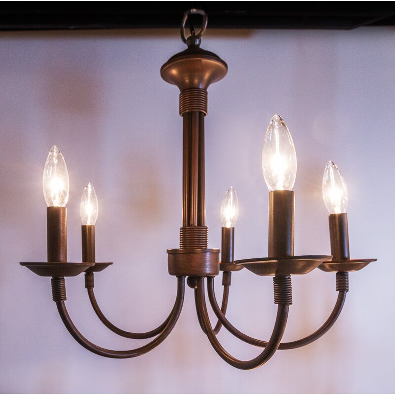 Rubbed Oil Bronze Shaylee 5 - Light Candle Style Empire Chandelier 5285RR