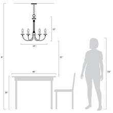Load image into Gallery viewer, Shaylee 6 - Light Candle Style Empire Chandelier Black 558CDR
