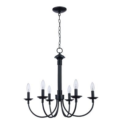 Shaylee 6 - Light Candle Style Empire Chandelier Black 558CDR