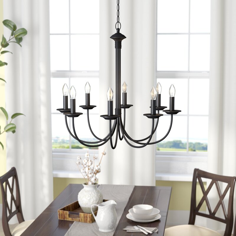 Black Shaylee Candle Style Empire Chandelier 2944AH