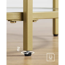 Load image into Gallery viewer, Sheehan Table With Shelf, Tempered Glass, Gold
