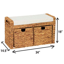 Load image into Gallery viewer, Sheilah Wicker Storage Bench #933HW
