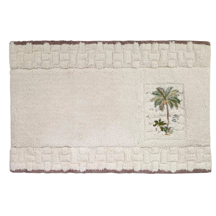 Shelborne Palm 100% Cotton Non-Slip Bath Rug