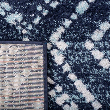 Load image into Gallery viewer, Sherburne Geometric Round 8&quot; Navy/Ivory Area Rug 2787AH
